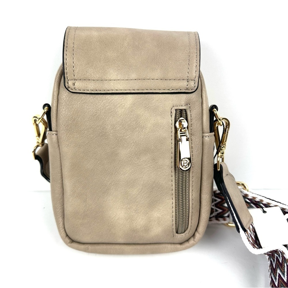 BOSTANTEN Crossbody Bag Tan Brown Handbag Purse Womens Guitar Strap Brand New - Picture 6 of 12